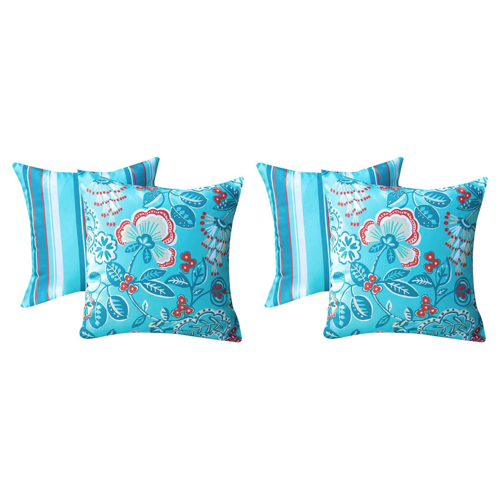 Hndhbfgrt Pack of 4 Outdoor Waterproof Pillow Covers 18x18 Modern Cute Pattern Decorative Square Outdoor Throw Pillow Covers