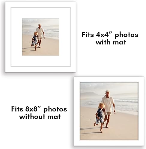 Vista 186 de Americanflat Portarretratos de 8 x 12 pulgadas con plexiglás pulido, juego de 2 portarretratos de 6 x 8 pulgadas con paspartú o para fotos de 8 x 12