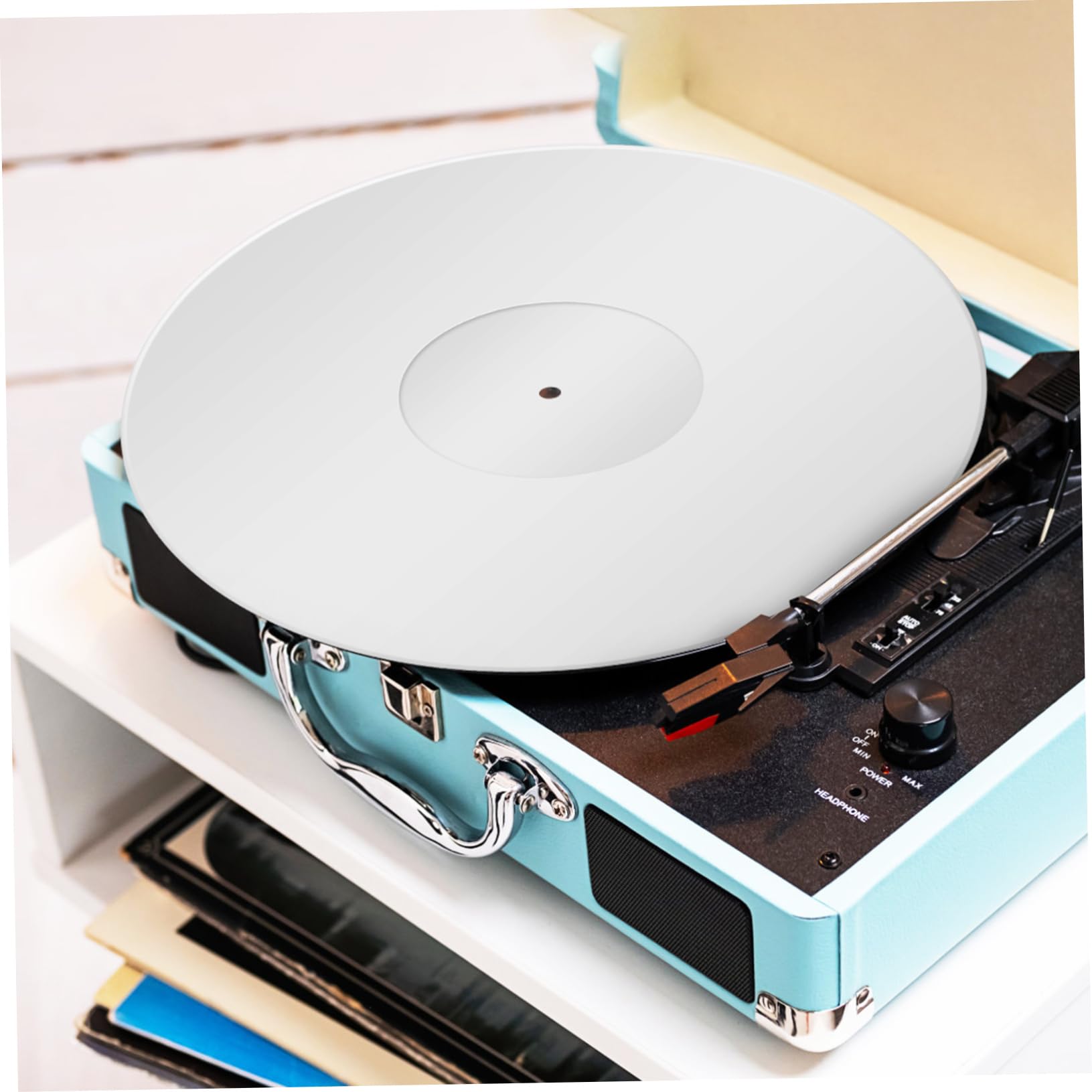 Alfombrilla Diseño Simple y Elegante para Tocadiscos de Acrílico de Color Claro Reduce Ondas de 12 Pulgadas y Mejora Calidad de Sonido para Vinilos