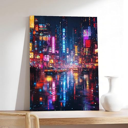 Miniatura 7 de XAHOR Futuristic Cyber Retro Pop Print  Neon Light Inspired Wall Decor  Unique Urban Art Poster for Room Aesthetics Canvas Wall Art Poster And Print