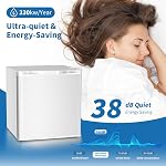 Mini fridge with Freezer,1.6 cu.ft Reversible Single Door Compact Refrigerator, Retro Mini Refrigerator for Dorm, Office, Bar, RV, Bedroom