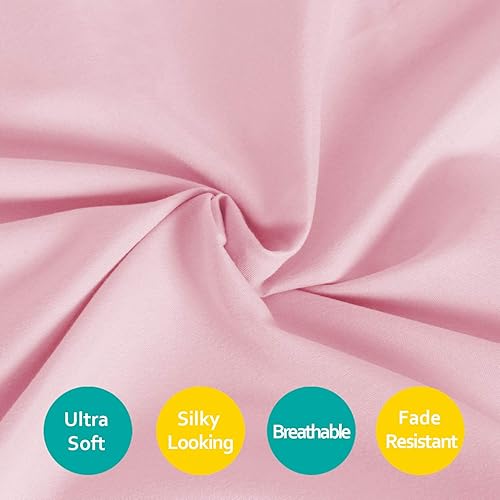 Miniatura 5 de Biloban Sábanas bajeras para cuna para niña, paquete de 4 sábanas ultrasuaves para cuna, lavables a máquina, microfibra, blanco y rosa