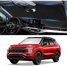 Windshield Sunshade for Mitsubishi Outlander 2022-2024 2025 2026 Custom Fit Outlander Sun Visor Protector 99% UV Block Heat Sun Shield Silver Reflective Front Window Sunshade