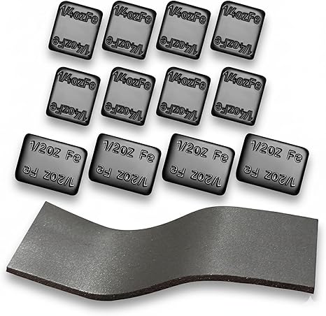 Kypikosp Pinewood Weights Kit - 7OZ Total - 4OZ 12 pcs 2 Sizes Derby Weights & 3OZ Stick-on Flexible Weight for Derby Car Kit Pinewood Car Kit Increasing Speed-No Drilling,Race Legal,Precise Matching