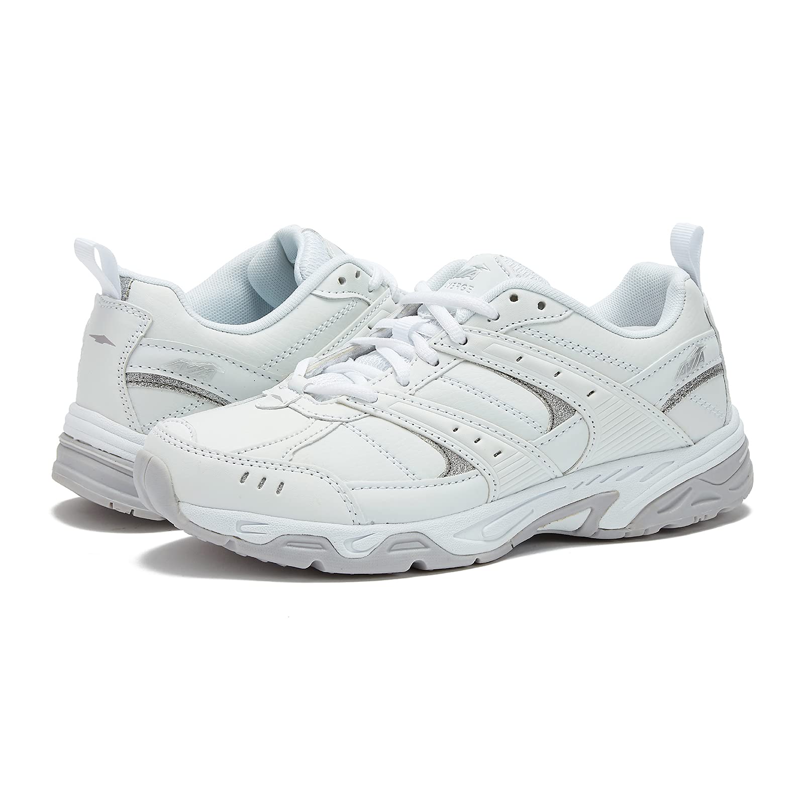 Avia Avi-Union II Non Slip Shoes for Women - Lace Up Comfort Women's Work or Walking Sneakers, Medium or Wide, Black or White