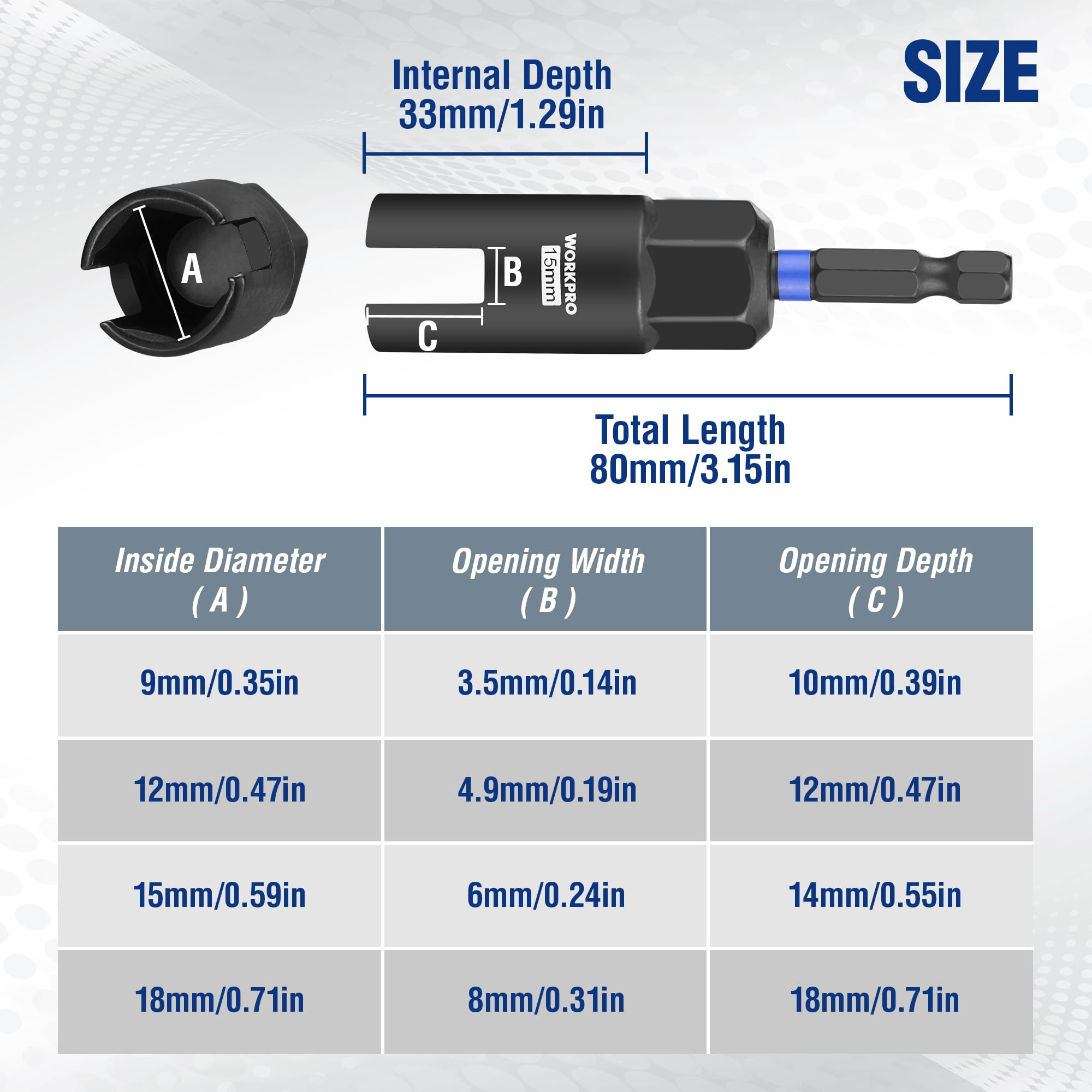 WORKPRO Wing Nut Driver Set - 4 Sizes -4 WORKPRO Wing Nut Driver Set - 4 Sizes -4