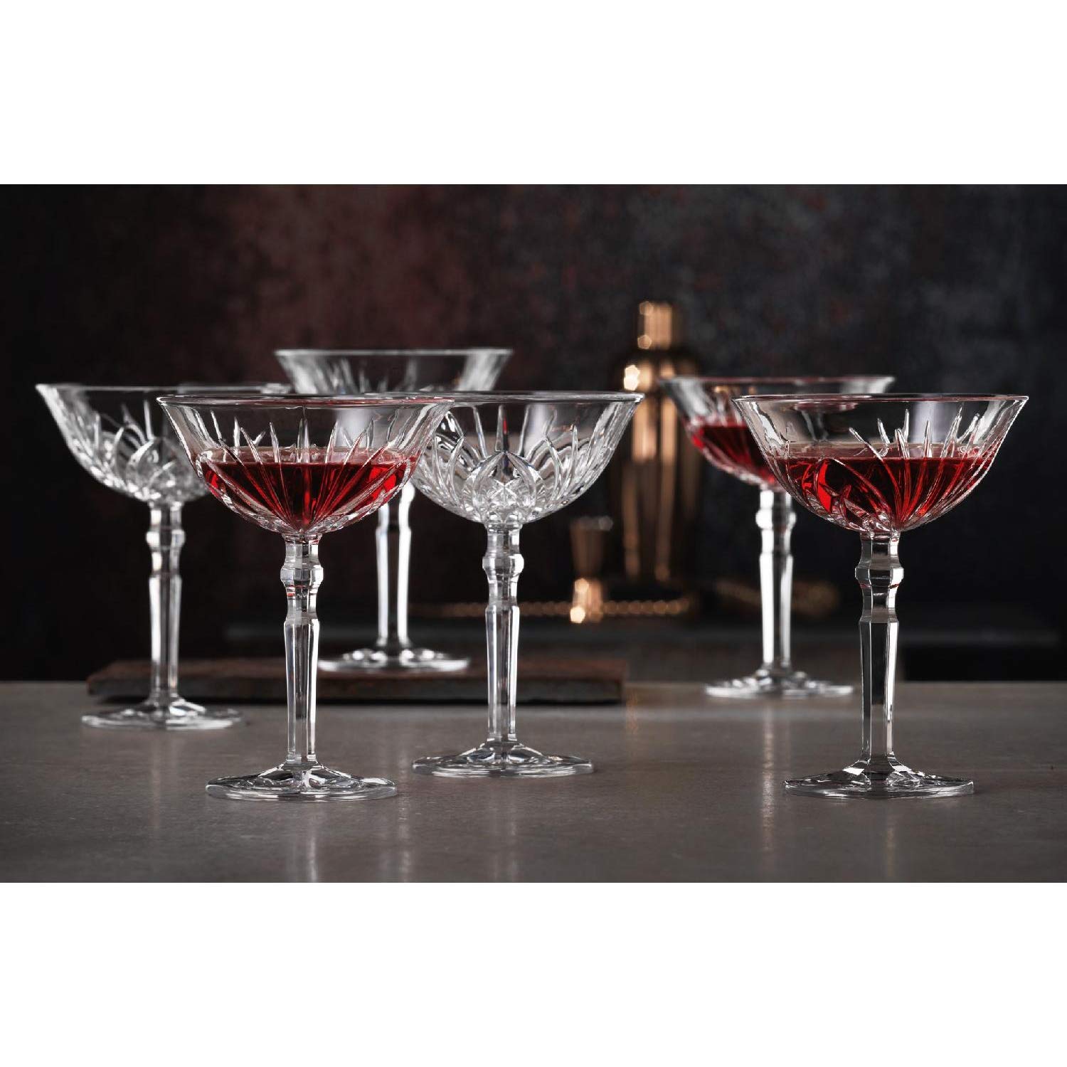 Nachtmann Cocktailschale Palais 230 ml, Kristallglas mit Schliffdesign (6 Stück)
