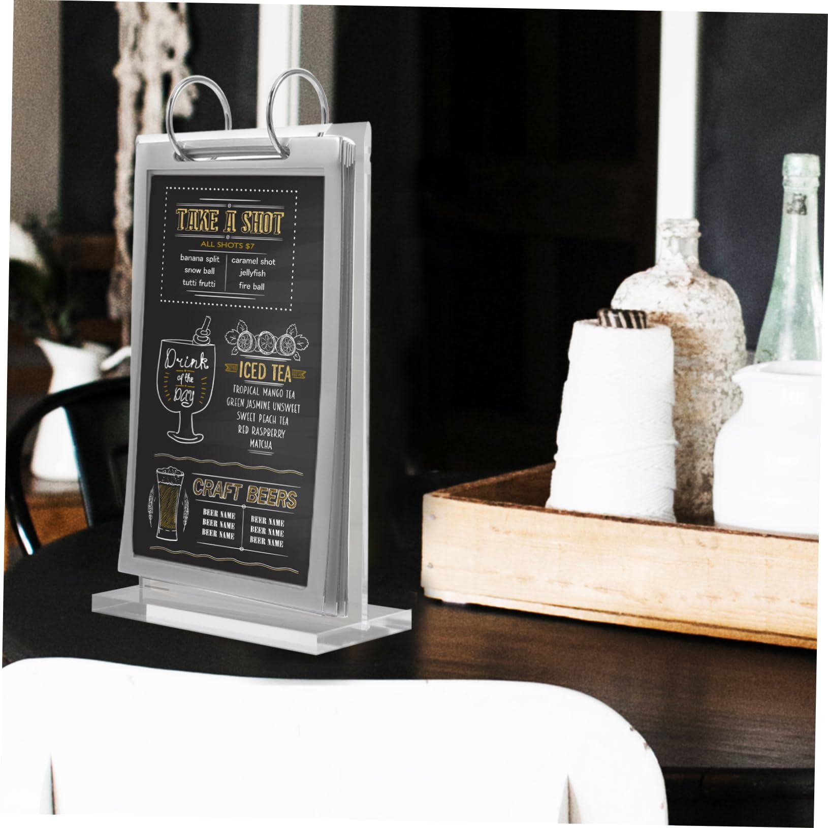 Soporte De Menú Vertical Transparente Para Escritorio Exhibidor De Carteles De Mesa Soporte De Señalización Elegante y Profesional Para Restaurantes y Eventos