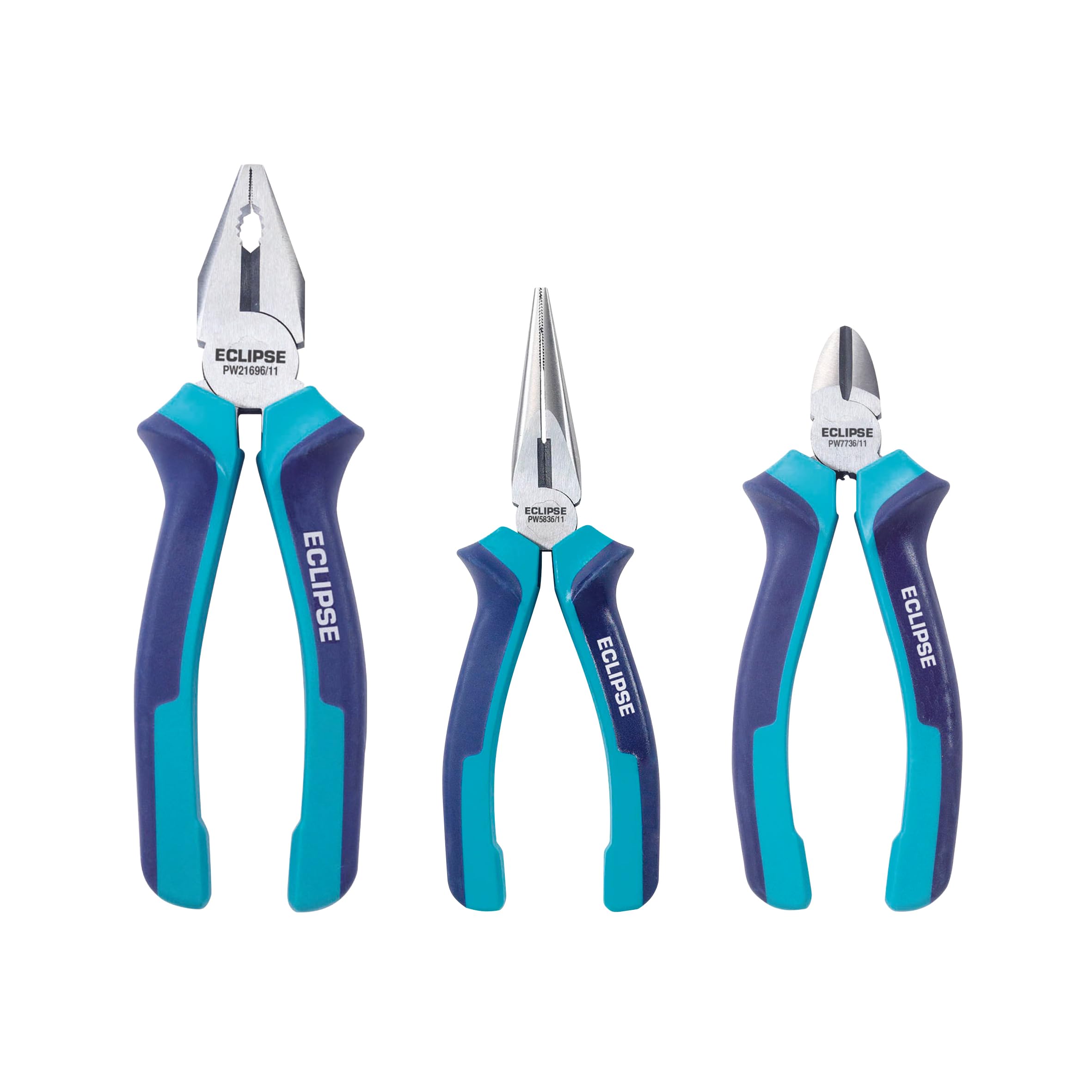 Eclipse Professional Tools 3-częściowy zestaw szczypiec 15 cm – cięcie, chwytanie i skręcanie średniego/twardego drutu, długie szczypce ukośne i kombinowane, z krawędziami hartowanymi indukcyjnie i