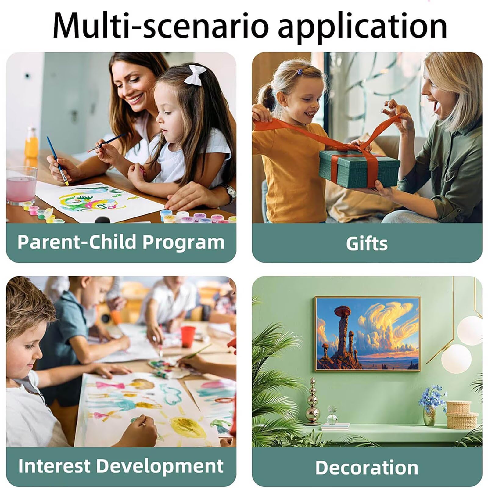 Pintar por Numeros Adultos Piedras extrañas, Pintar por Numeros Niños Kit Manualidades Adultos Paisaje Cuadros para Pintar por Numeros Pintura Acrílico,Cuadros Decoracion Salon Modernos 80X160cm 7-5-O
