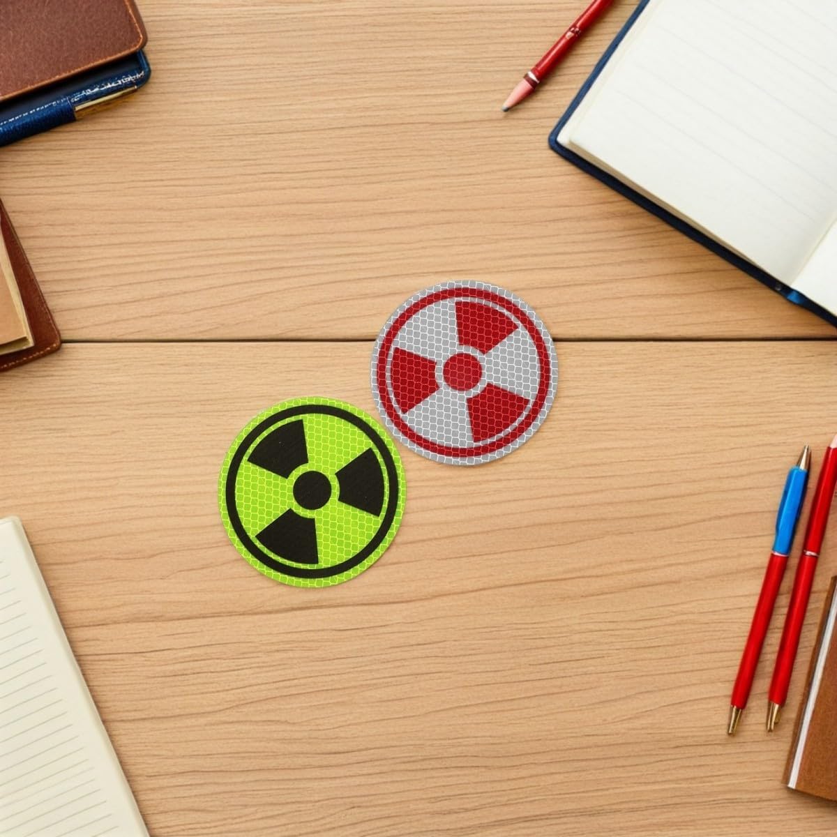 2pcs Reflective Biohazard Warning Stickers for Radiation Isolation Zone Safety Hazard Labels Hazardous Material Handling Sign