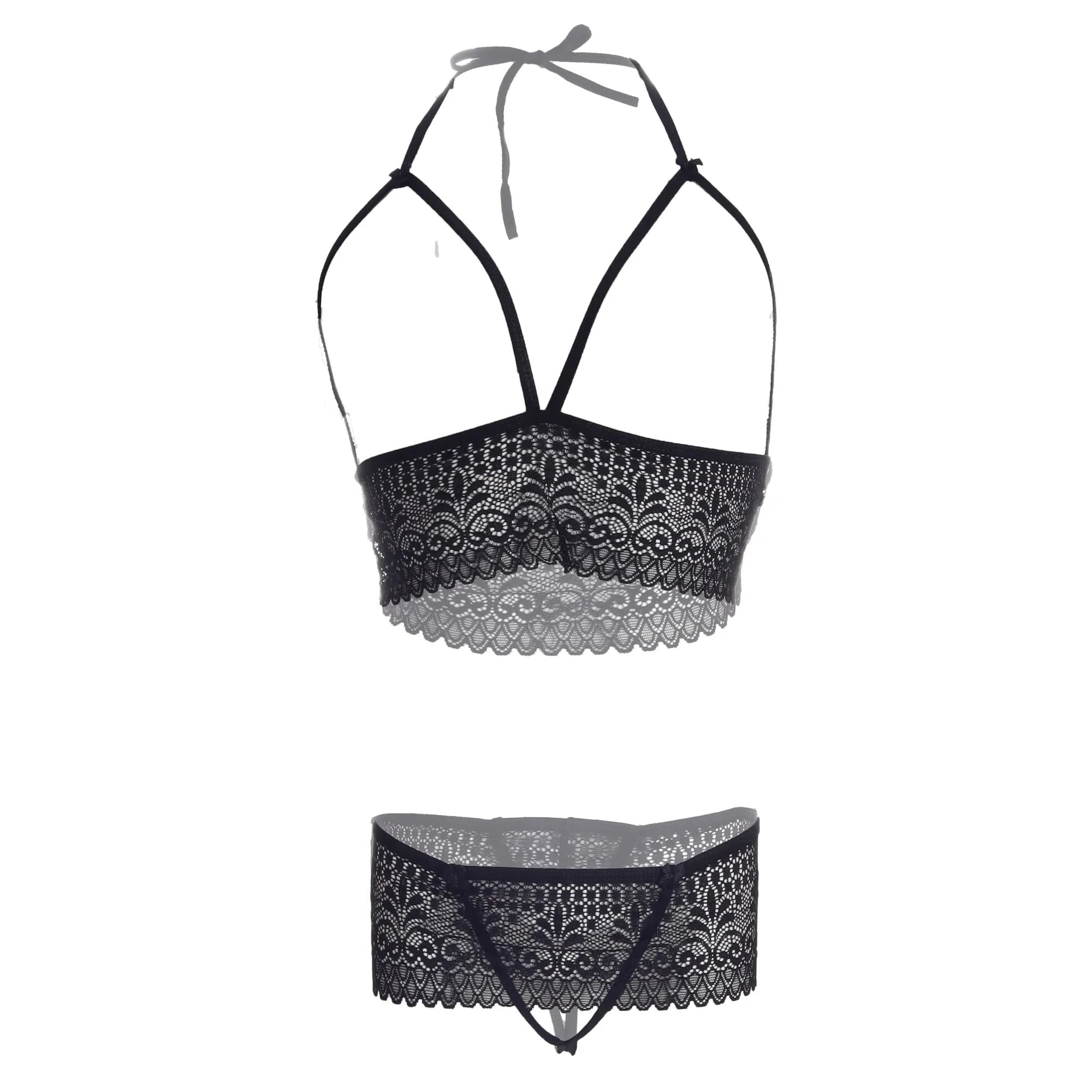 psychovest Sexy Lace Front Open Bralette & Hipster Lingerie Set for Women – Stylish Bra & Panty Baby Doll, Perfect for Night, Honeymoon, Valentine’s Day, Dress Up, Bikini Fantasy-picture-18