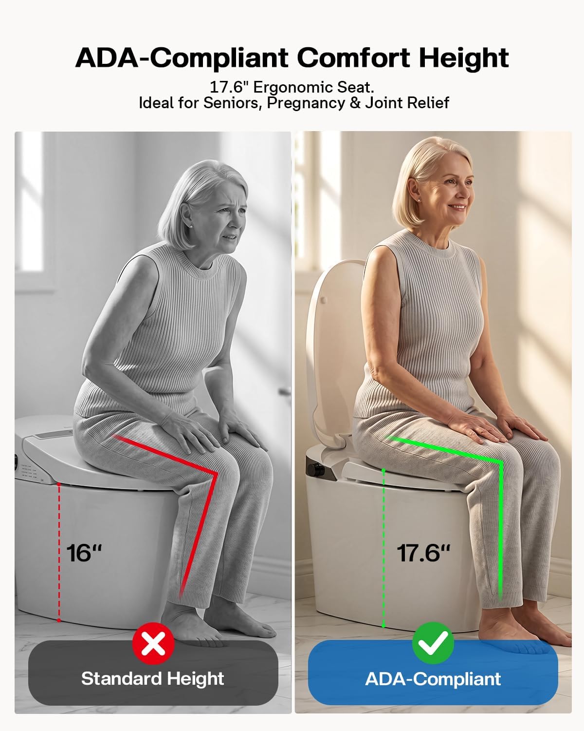 Bidet Toilet, Smart Toilet with ADA Chair Height, Elongated,  T01M thumbnail