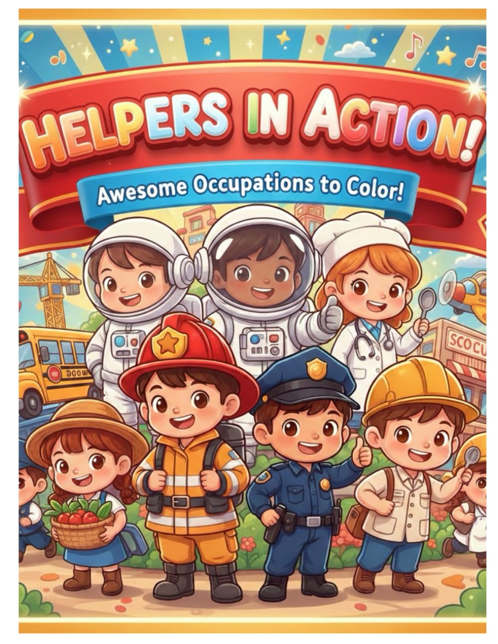 Helpers in Action ( Awesome Occupations to color): Fun and Educational Colouring pages of community Helpers and Professions