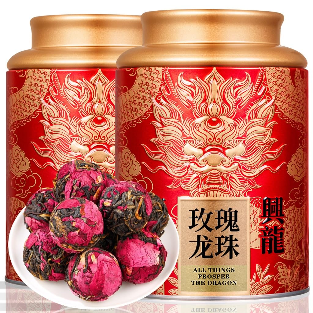 Herbata Czarna Róża Premium | Perły Czarnej Herbaty Yunnan | Jedwabista Słodycz | Czarna Herbata Z Chin 500g / 17,64oz