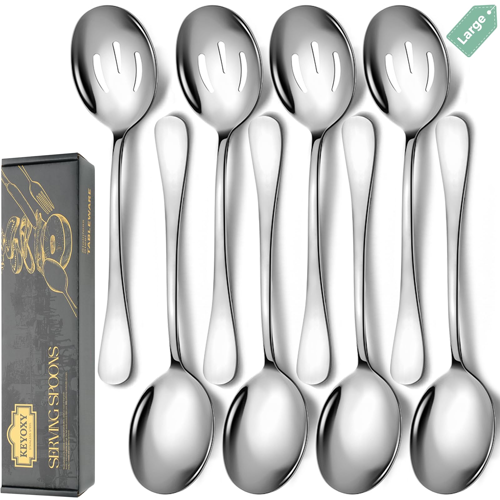 KEYOXY Serving Spoons - 8 Piece Set -9