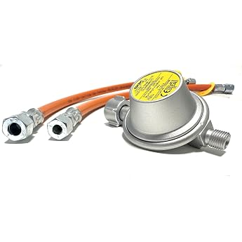 ROEDER-Gas Pressure Regulator for Caravan Motorhome 30 mbar + Hose 40 cm Caravan Gas Regulator Connection to 8 and 10 mm