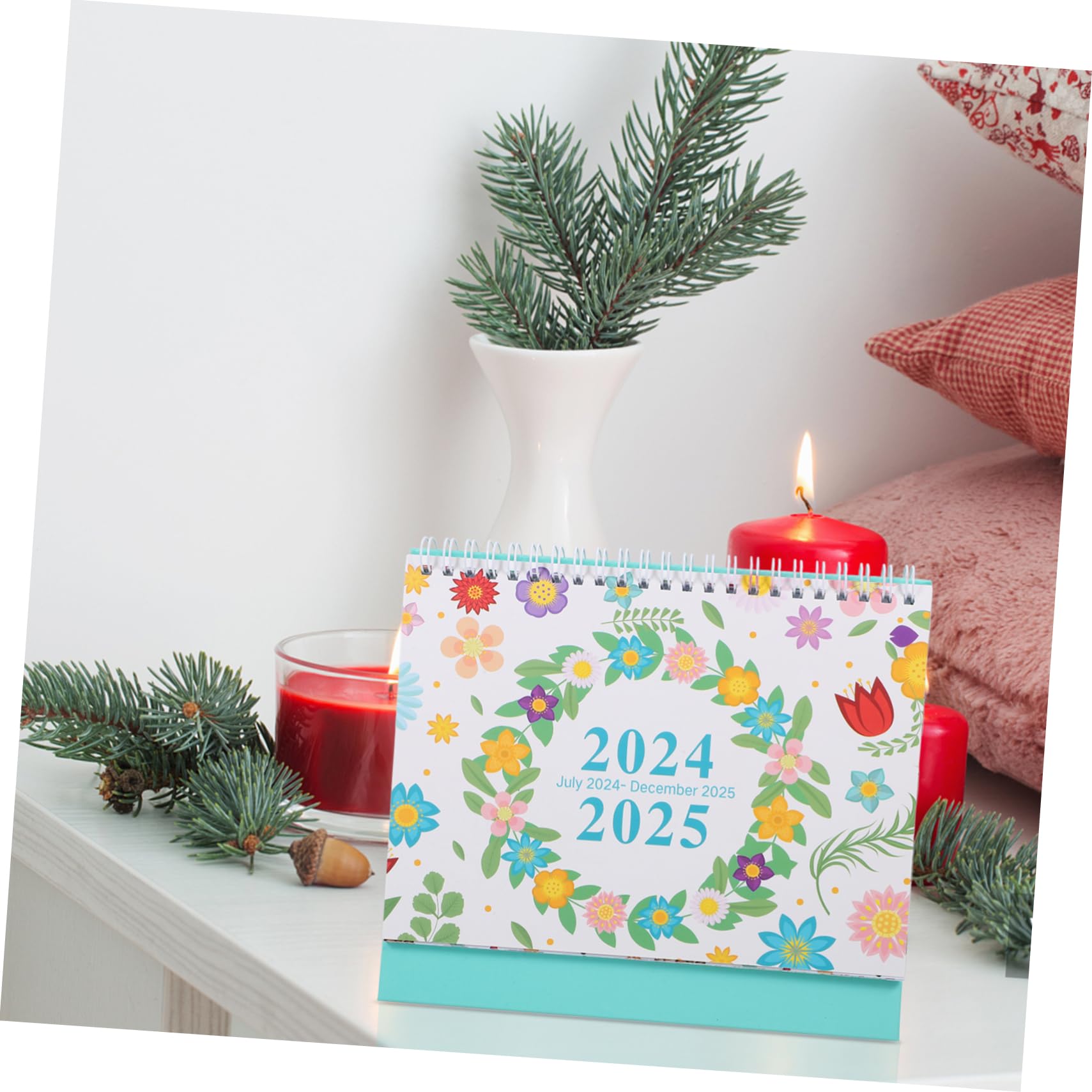 Housoutil 5 Stück Englischer Monats Tischkalender mit Ästhetischer Dekoration Tragbarer Desktop Planer für Büro und Zuhause Kreativer Stehender Monatskalender zur Notizaufnahme und