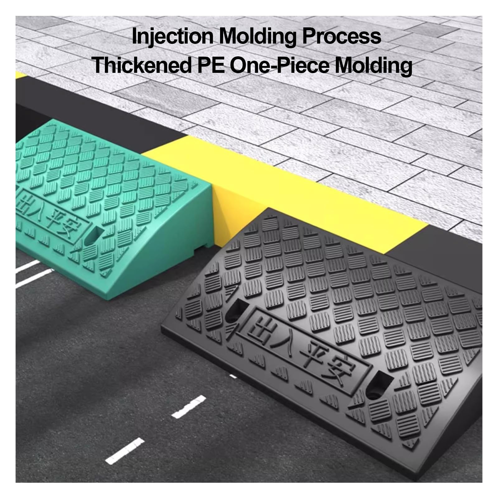 Wheelchair Ramp, Curb Ramps for Driveway, Plastic Car Ramp, Anti-Slip Texture Wear and Pressure Resistance, for Entry Home Park Store Parking(Black,50x27x9cm)