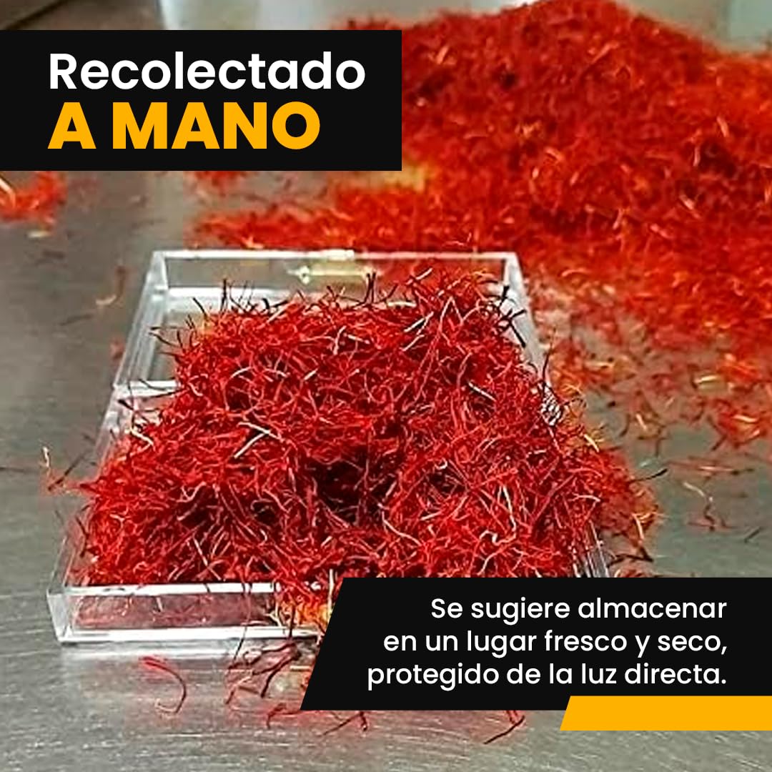 Caja de 4 Uds. X10g de Azafrán en Hebras | Azafrán Hecho en España Cat. I Suprema (ISO 3632-2) de Gran Sabor y Color, Ideal para Paella y Comida Gourmet | Azafrán 100% Puro con Intenso Aroma (4 x 10g)