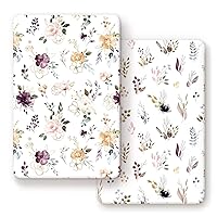 Vista 43 de Juego de sábanas ajustadas ultra suaves para cuna, 2 unidades, ajuste universal para cunas, cesta de moisés, colchón ovalado y rectangular, seguro