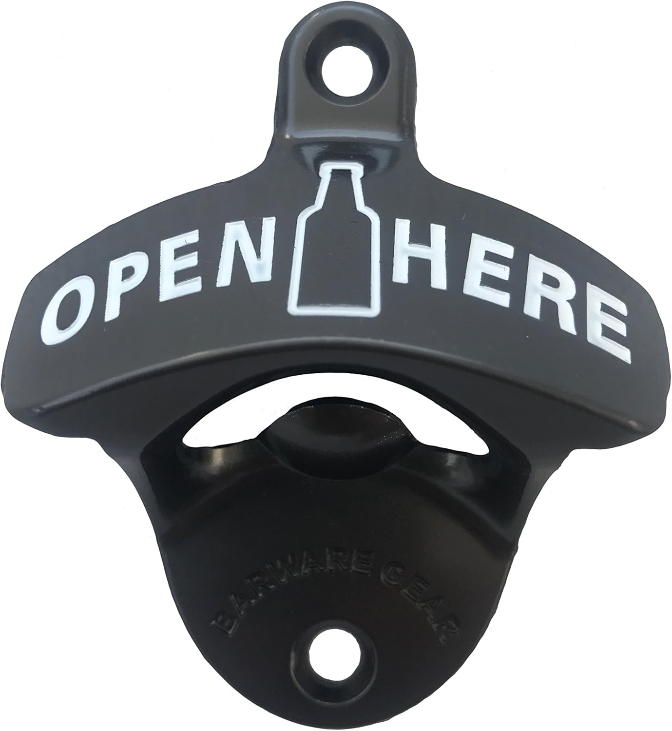 Amazon Barware Gear 壁取り付け Open Here ボトルオープナー 無料のステンレススチール取り付けネジ付きキャップ