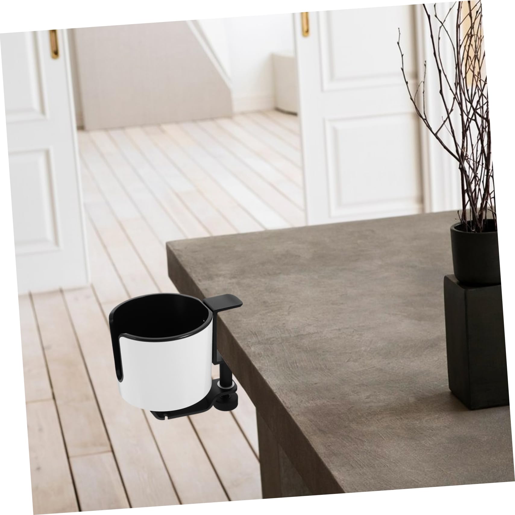 Untertisch Kopfhörerhalter Mit Integrierter Tasse Drehbar Multifunktional Bohrfreie Installation Elegantes Design Für Schreibtischorganisation Passend Für Kopfhörer Und