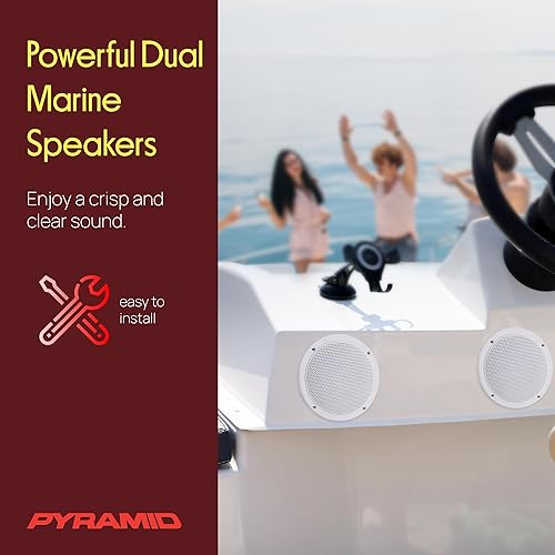 Miniatura 7 de Pyramid Altavoces marinos impermeables duales de 5.25 pulgadas, 100 W, 4 ohmios, radio estéreo para automóvilbarco, altavoces estéreo marinos a