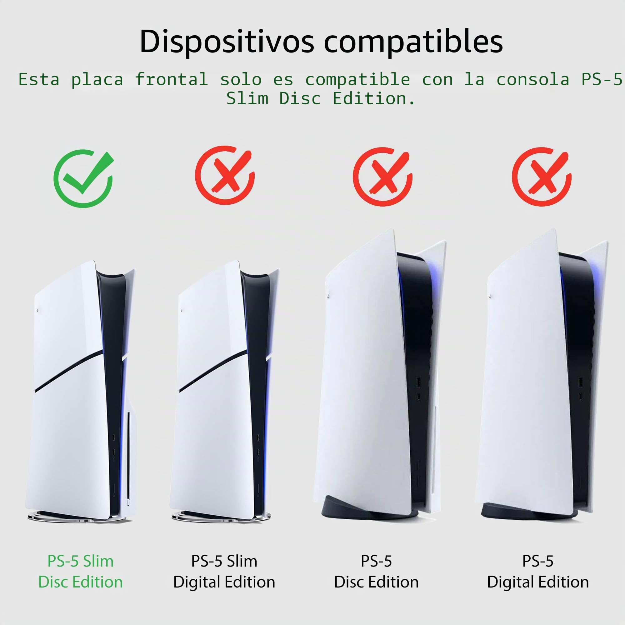 Placa frontal DOBEWINGDELOU para PS5 Slim Disc Edition con tira de luz RGB, filtro de polvo y ventilación, más de 400 efectos, anillo de luz LED