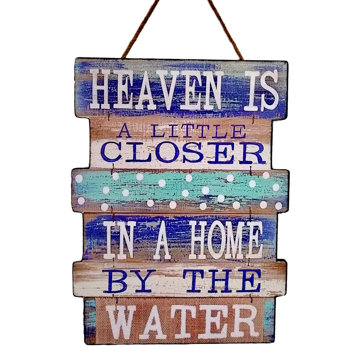 Evursua Rustic Wood Wall Signs Home Decor Wall Art Plaques Hanging Decorative Farmhouse Door Sign 12 x16,Family Rules or Sayings (Blue)