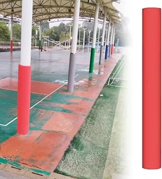 Awning Pole Padding Wrap Around 12" Diameter, Heavy Duty Waterproof Basketball Pole Protective Pads Exterior With Nylon Buckle Straps, Interior Custom Padded Pole CoversRed,H 3ft - dia 12inch