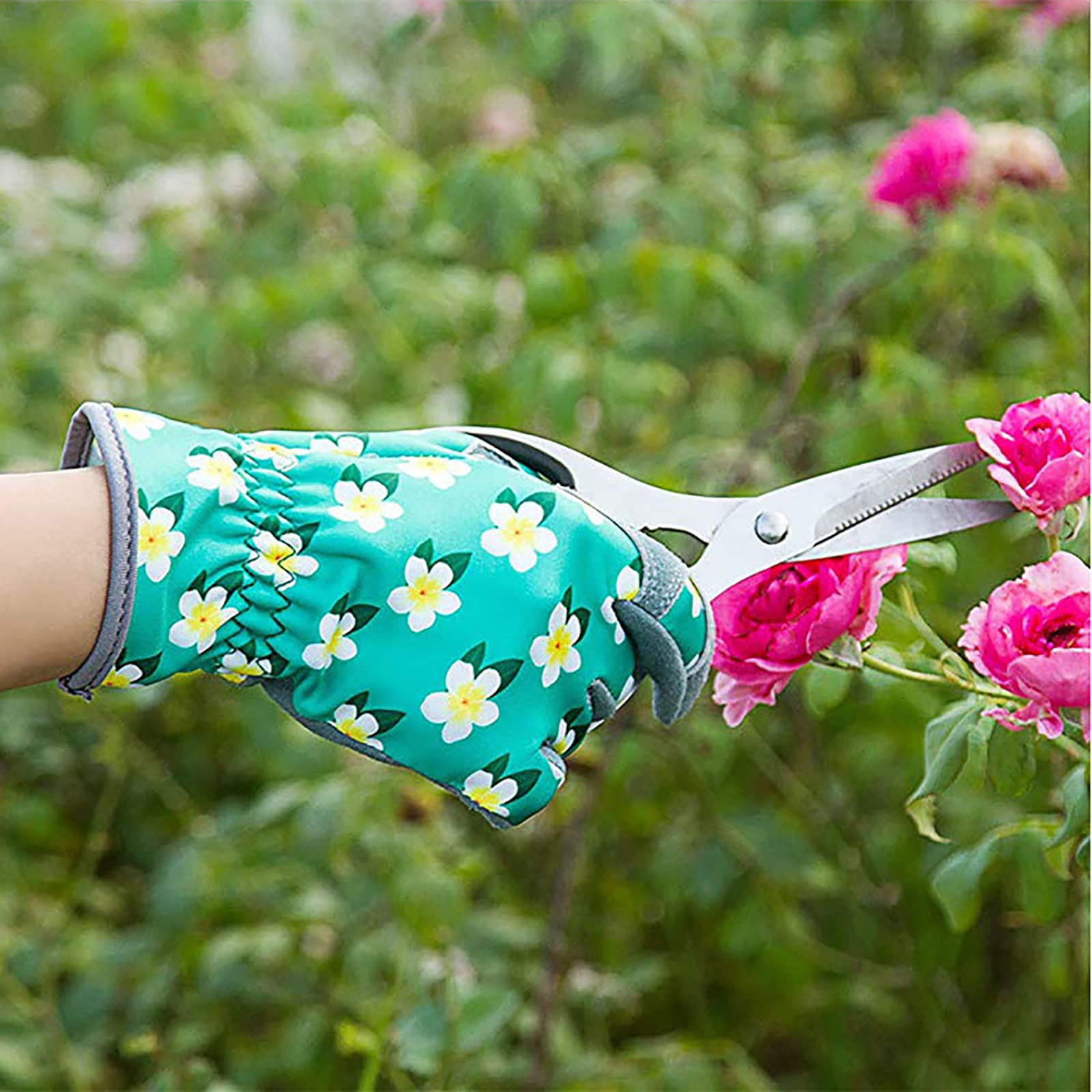 Gants de Jardinage Imprimé Floral pour Femme Gants de Travail en Cachemire Antidérapants Plantation Gants de Jardin pour Le Jardinage Extérieur Polyvalent