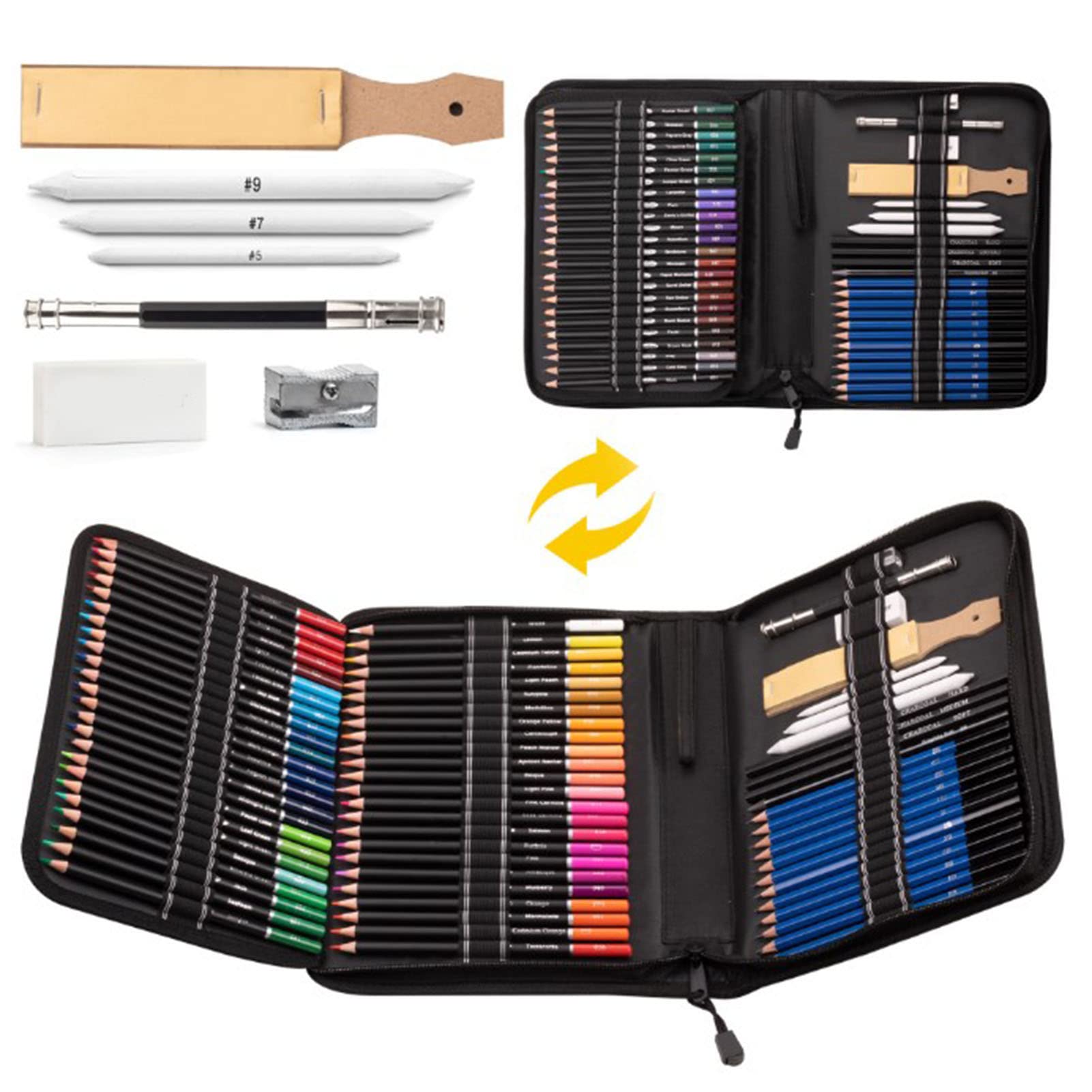 Amazon | 油性色鉛筆 95 本 削り済み色鉛筆セット 簡単な着色 子供