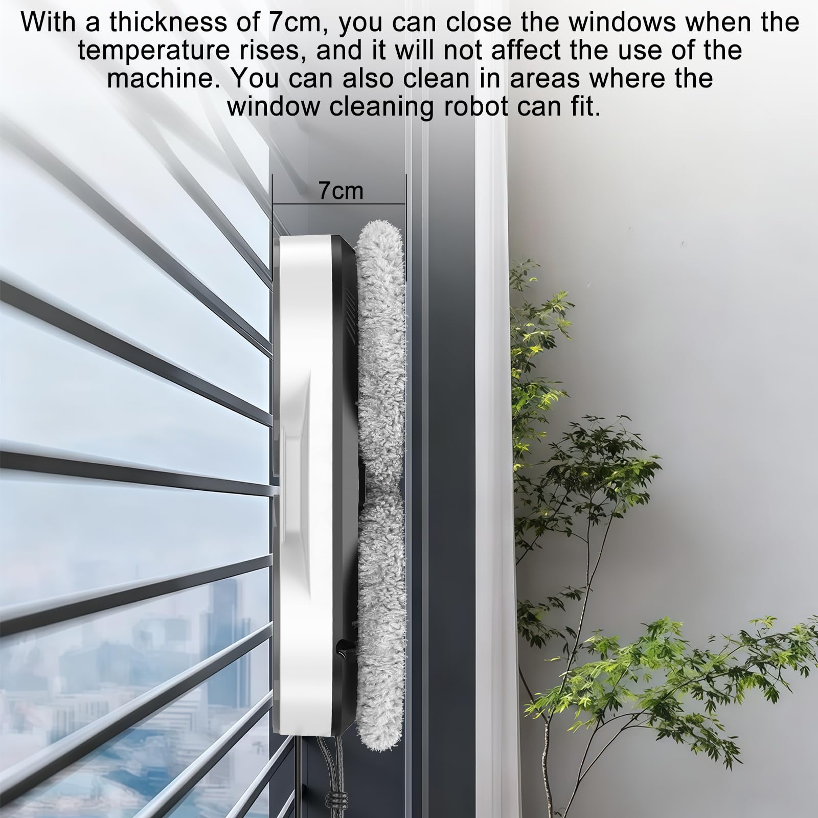 Fensterputzroboter, 5600 Pa Fensterroboter mit Fernbedienung, 3 Reinigungsmodi, mit Automatische Doppel-Sprühfunktion, Intelligente Navigation, mit 60ML Tank, für Glas und Glastüren (Weiß B)