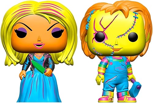 Miniatura 1 de Funko Novia de Chucky: Chucky & Tiffany Blacklight Hot Topic Exclusivo Paquete de 2