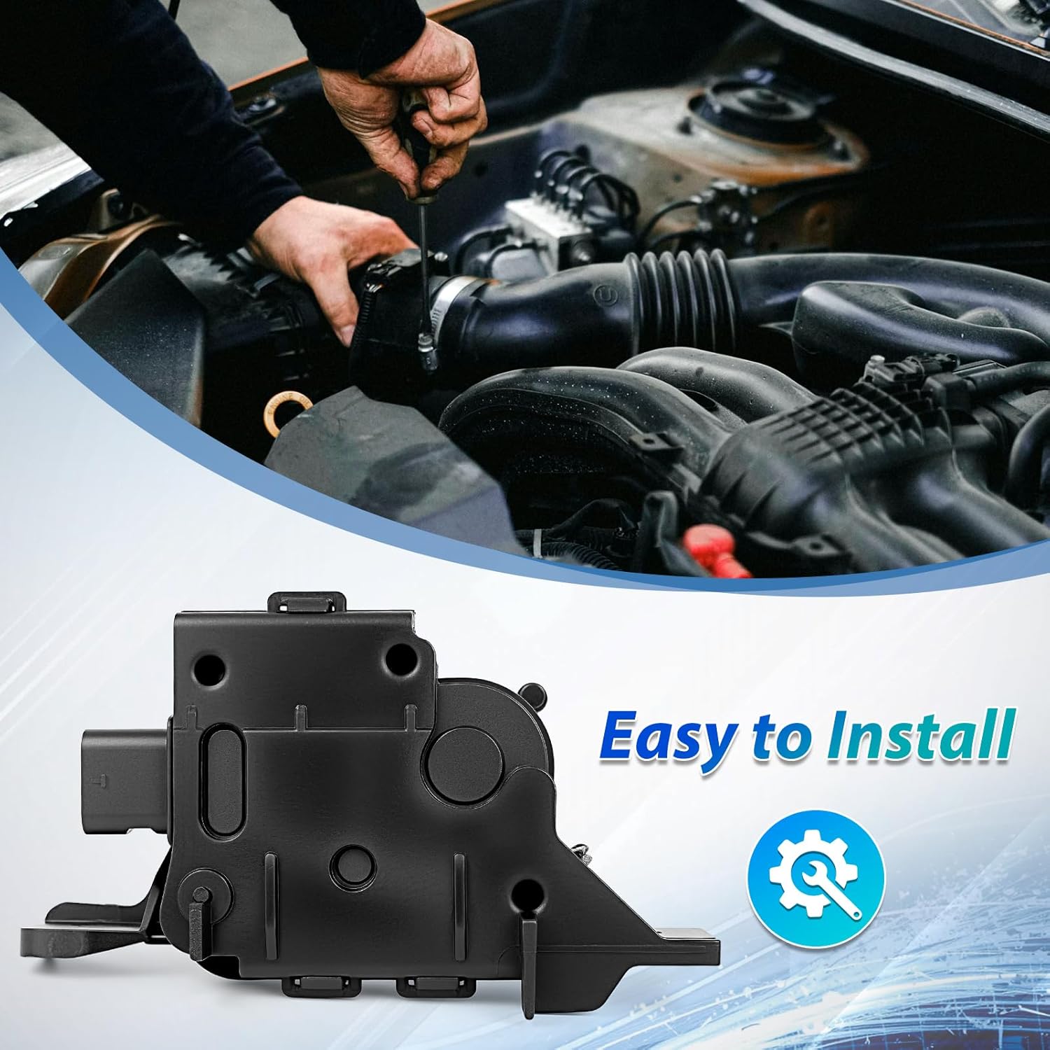 ML.427 Active Radiator Grille Shutter Actuator Motor Assembly, Compatible with Ram 1500 2013-2018, Ram 1500 Classic 2019-2021, 3.0L 3.6L 4.7L 5.7L Engine, Replace 02787