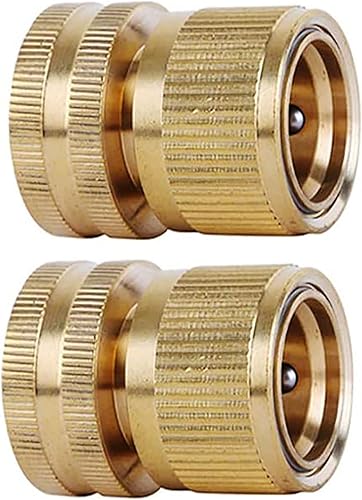 SHOWNEW Manguera de jardín de conector rápido hembra adaptadores de extremo de manguera de latón macizo de 34 pulgadas, rosca GHT, reemplazo de