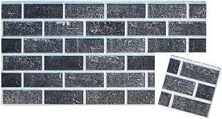 IZODEKOR 3D Brick Effect Wall Panels - Faux Brick Paneling for Living Room, Kitchen, Bathroom and More | Ash Smoke - (10" x 10") Sample
