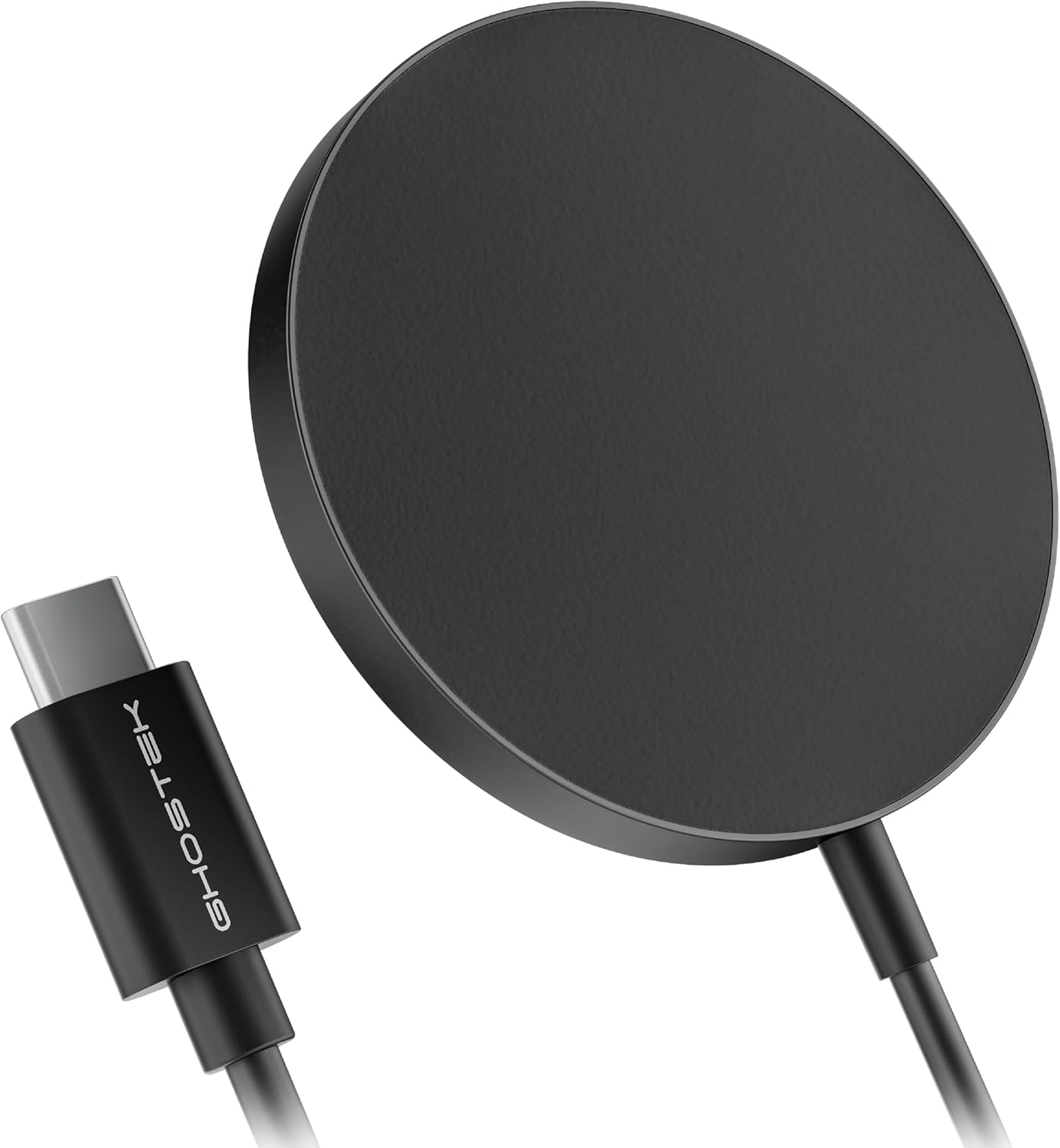 Ghostek NRGpad MagSafe Wireless Charger, 15W Fast Charging Pad for iPhone 16/15/14/13/12 Series & AirPods, Magnetic Charger with USB-C, Premium Design (Black, MagSafe Charger)