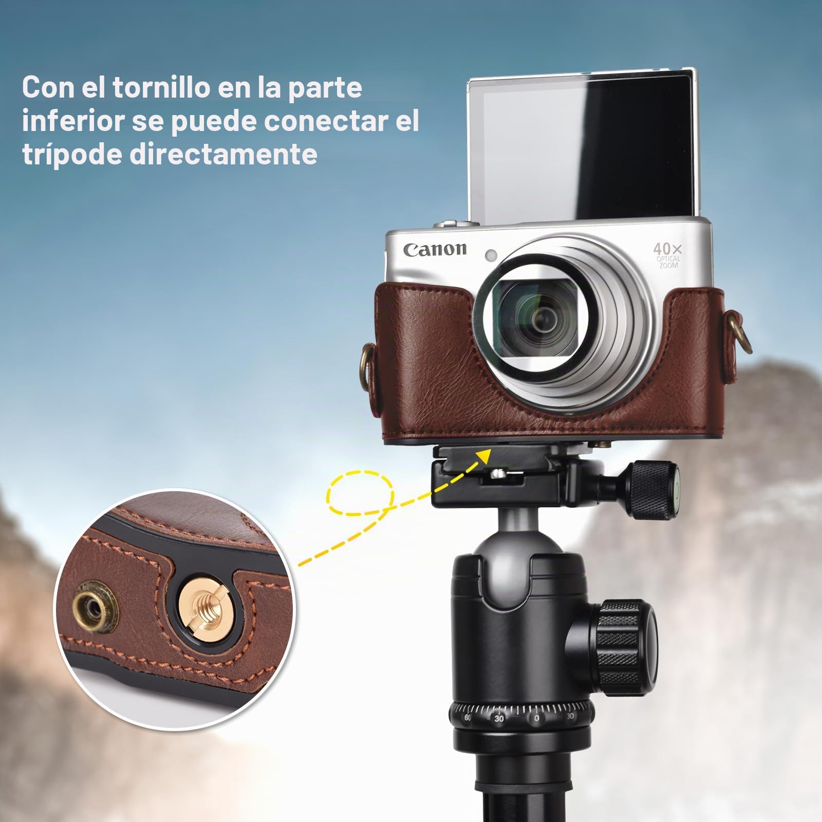 kinokoo Canon SX740 Case, PU Funda de Cuero para cámara con Correa para Canon PowerShot SX720 HS SX730 HS y SX740 HS
