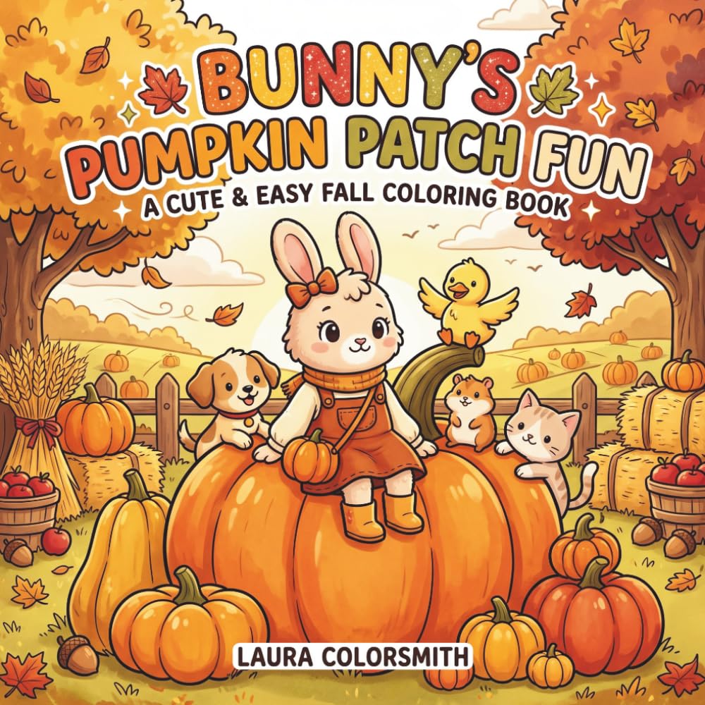 Bunny’s Pumpkin Patch Fun - A Cute and Easy Fall Coloring Book: 50 Adorable Bunny Coloring Pages Filled with Pumpkins, Autumn Activities, and Cozy Fall Fun (Autumn Coloring Book for Kids 2026)