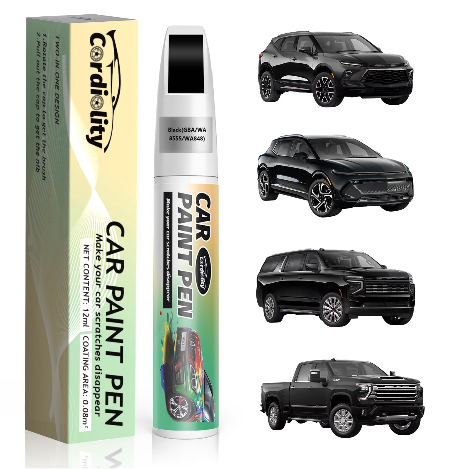 Cardiality Car Touch Up Paint Black GBA/WA8555/WA848 for Chevrolet
