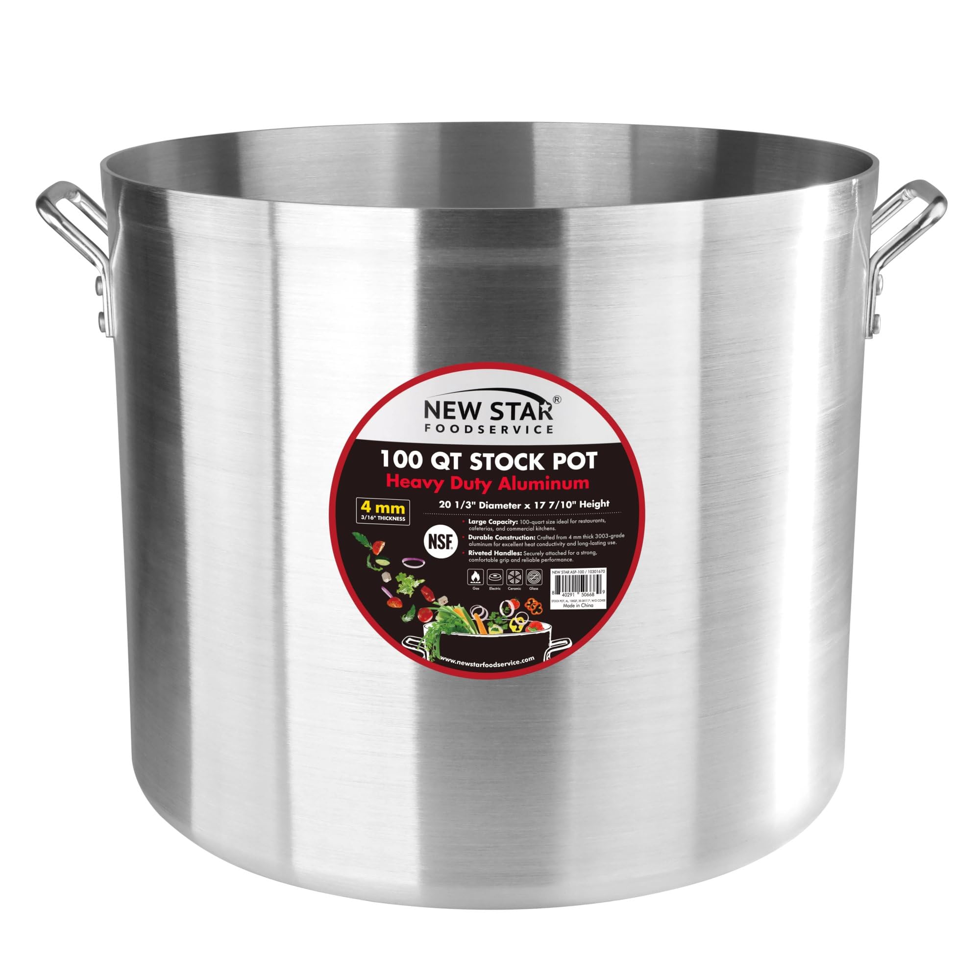 New Star Foodservice 100 Qt Aluminum Stock Pot