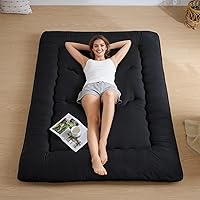 Ingdgnoso Japanese Futon Mattress Twin 80x39 - 4" Thick High-Density Foam Floor Tatami Mat, Portable Sofa Bed for Adults Kids Camping Black