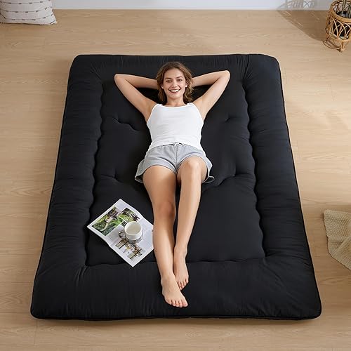 Miniatura 1 de Colchón japonés para suelo, colchón de futón de 4 pulgadas de grosor, soporte de espuma de alta densidad para adultos y niños, sofá cama futón