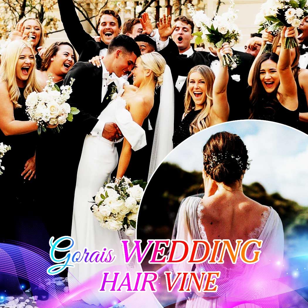 GORAIS Flower Bride Wedding Hair Vine Crystal Bridal Headpieces Pearl Hair Accessories for Women and Girls - Image 3