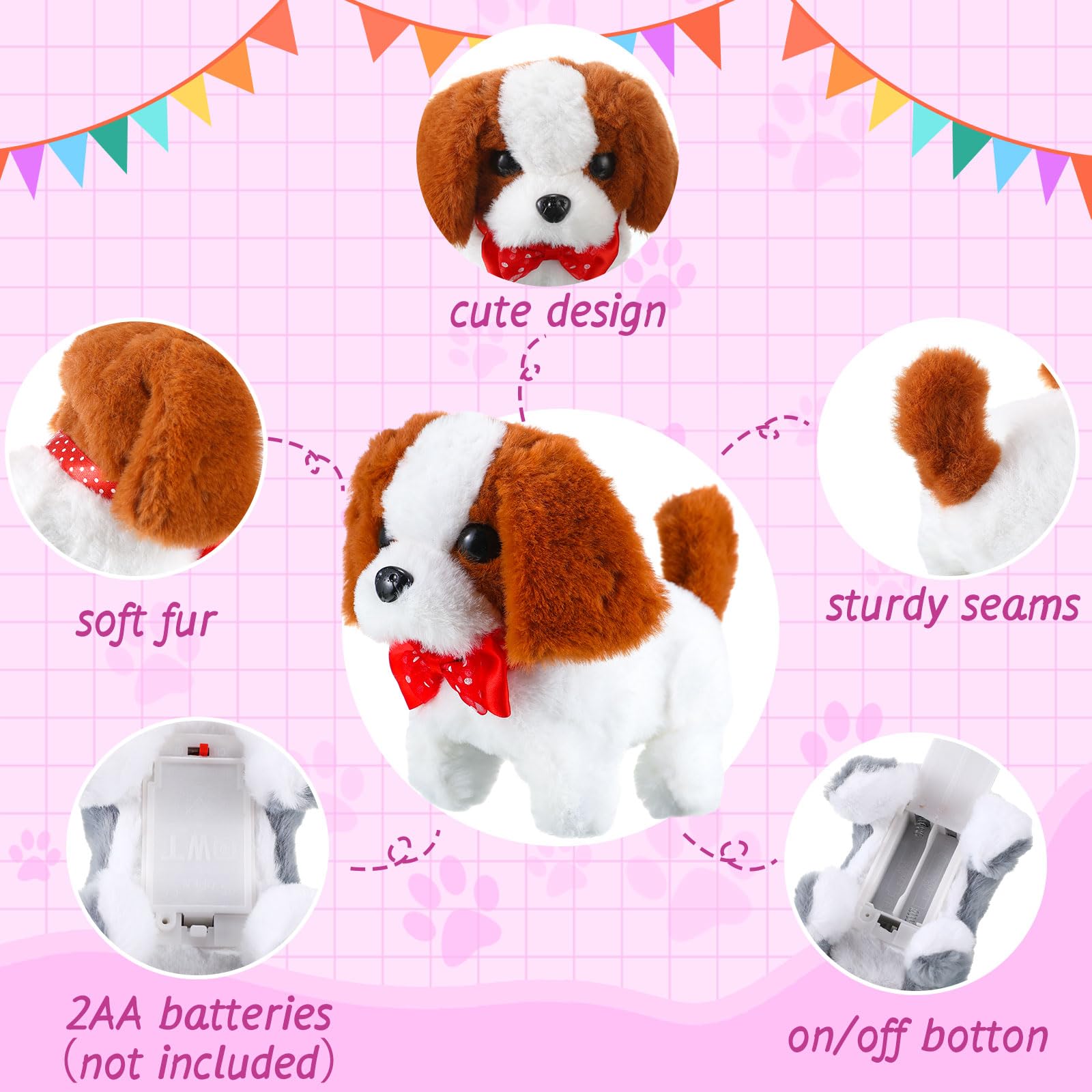 Amazon.co.jp: Poen 4個 ウォーキング ドッグ 子犬 電子