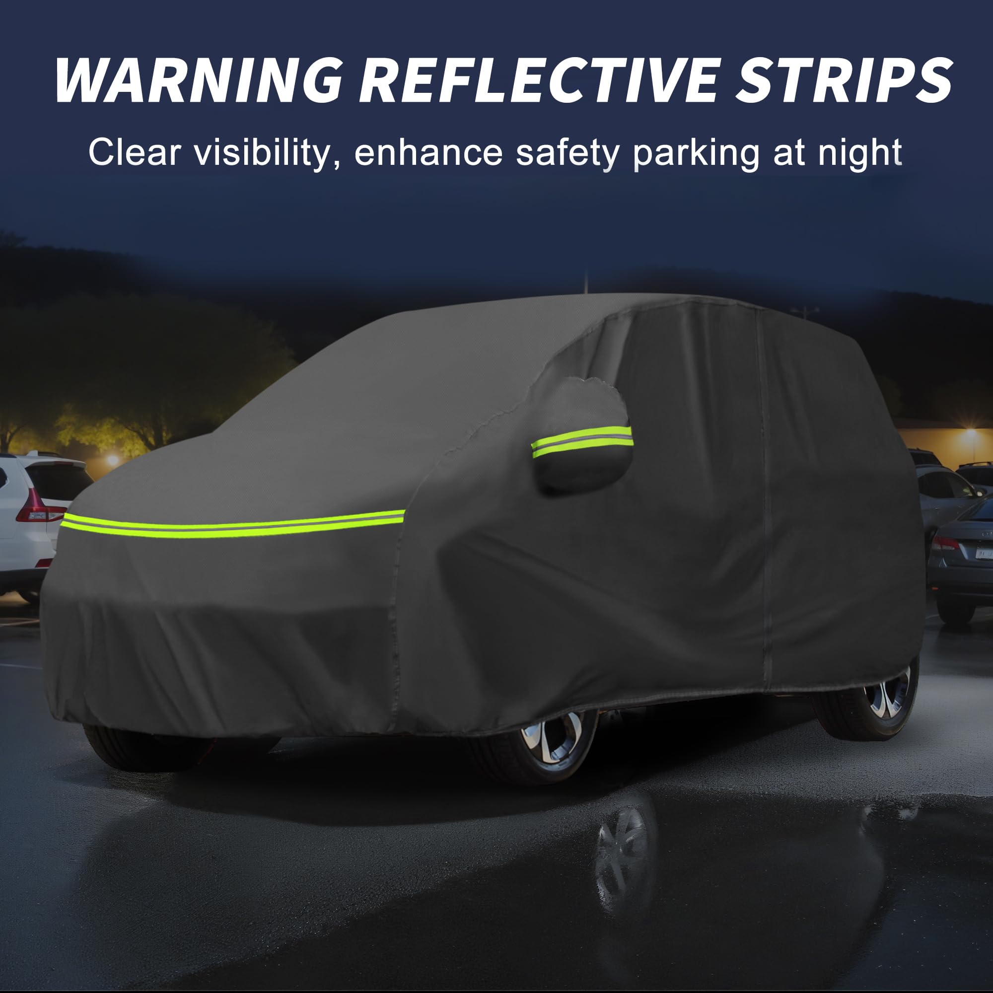 A ABSOPRO Funda de Coche para Citroen C3 II/III 2017-2023 210D-PU Exterior Cubierta Completa Todo Clima Impermeable a Prueba de Viento Protección Solar con Cremallera Negro