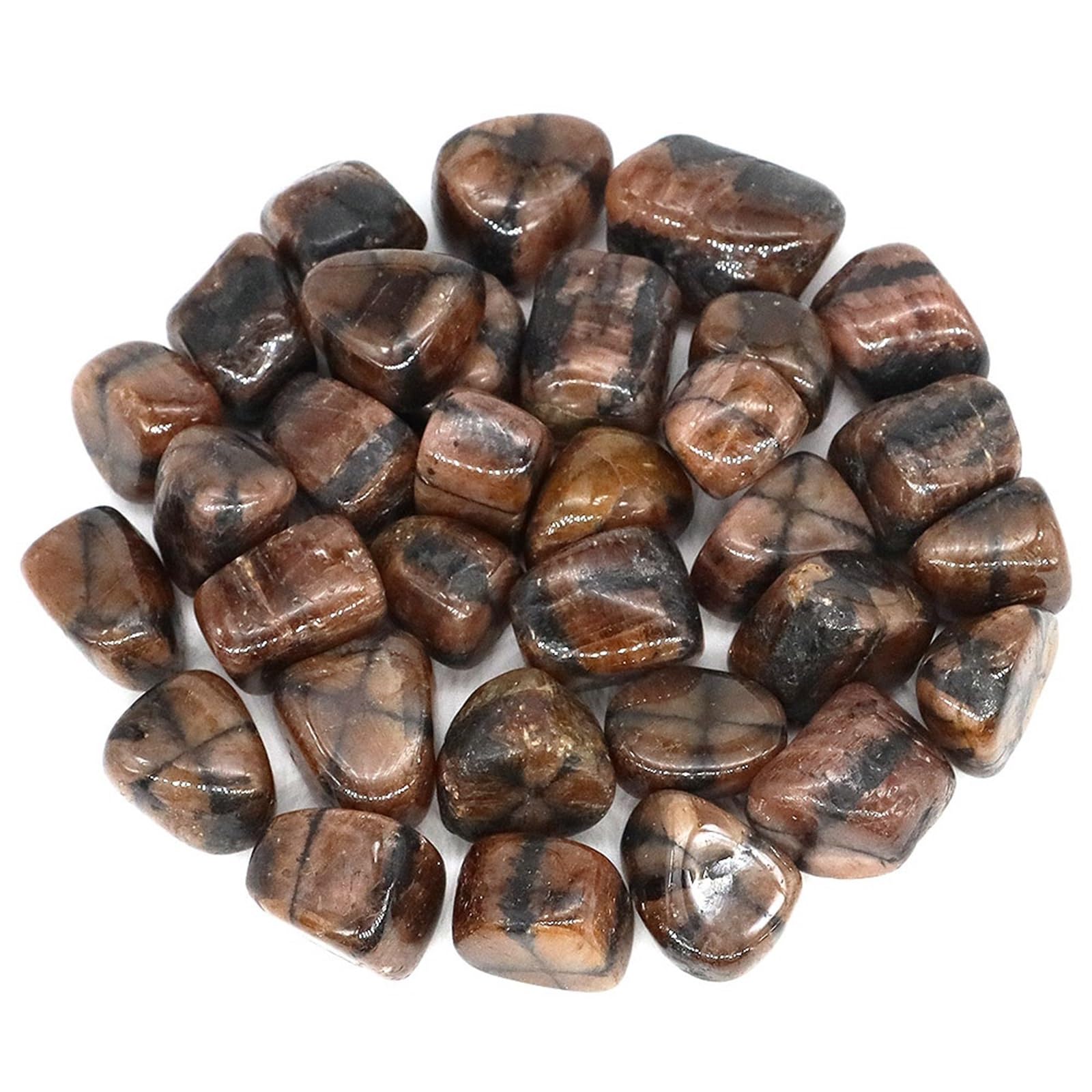 Kristallornamente Natürlicher Trommelstein, Mineralkies, Bulk-Mineral-Heilkristall, Edelstein, Probe, Aquarium, Heimdekoration Wunderschöner Kristall(Chiastolite,100g)