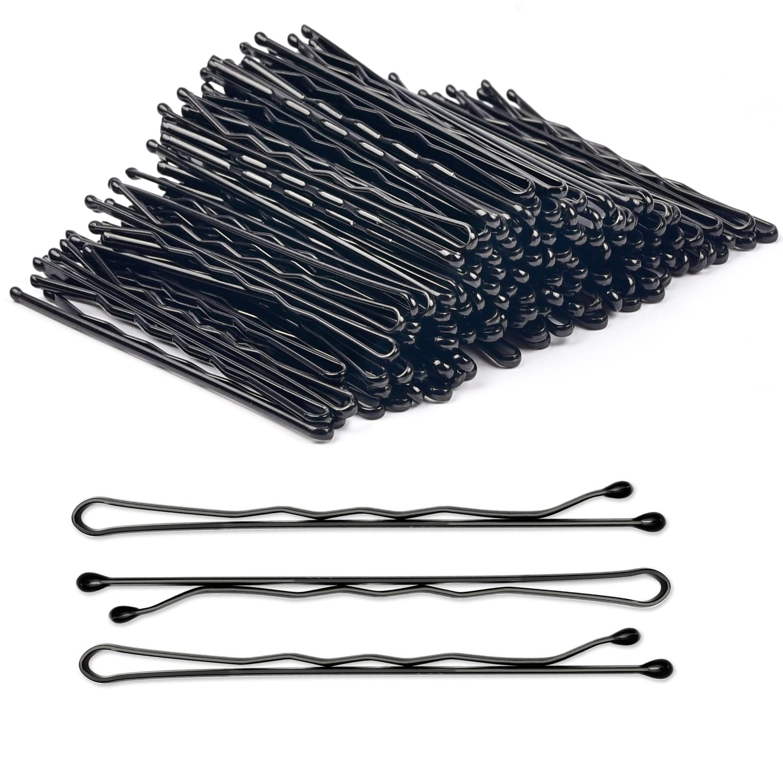 Amazon | ヘアピン 黒 100枚 髪ピンセット 髪束ね 6cm 前髪ピン